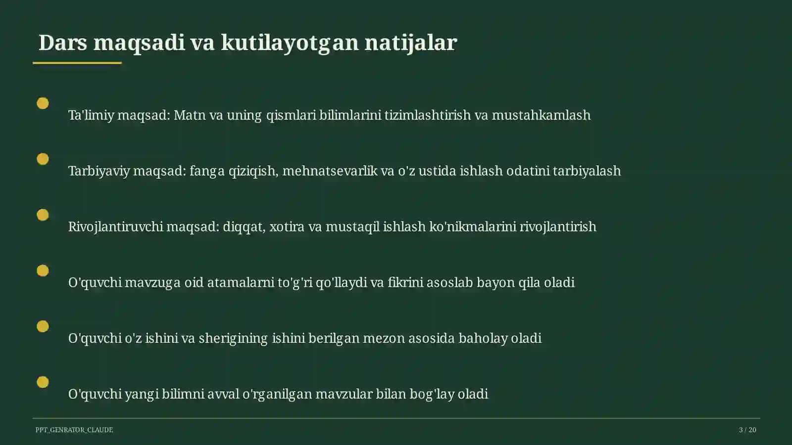 Matn va uning qismlari (3-sinf) 3