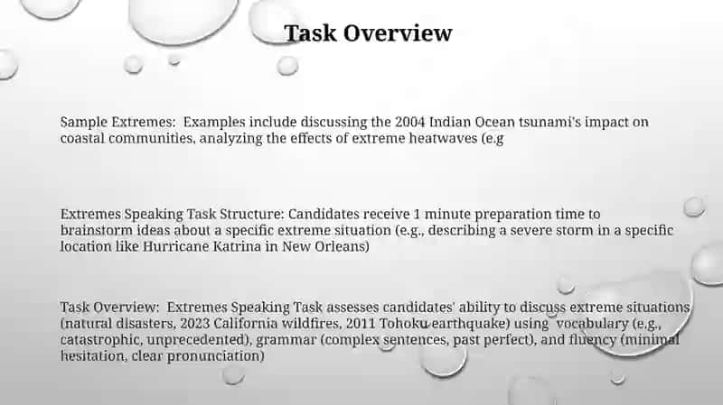 Extremes Speaking Task 3