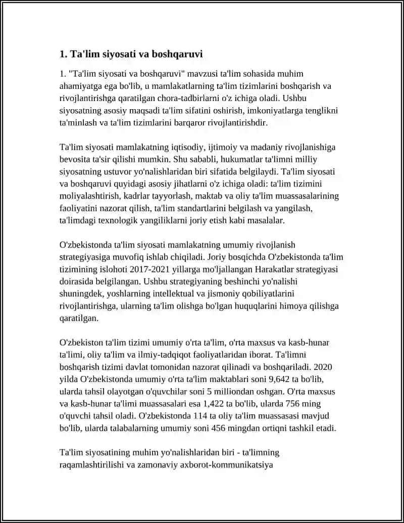 Ta'lim siyosati va boshqaruvi 3