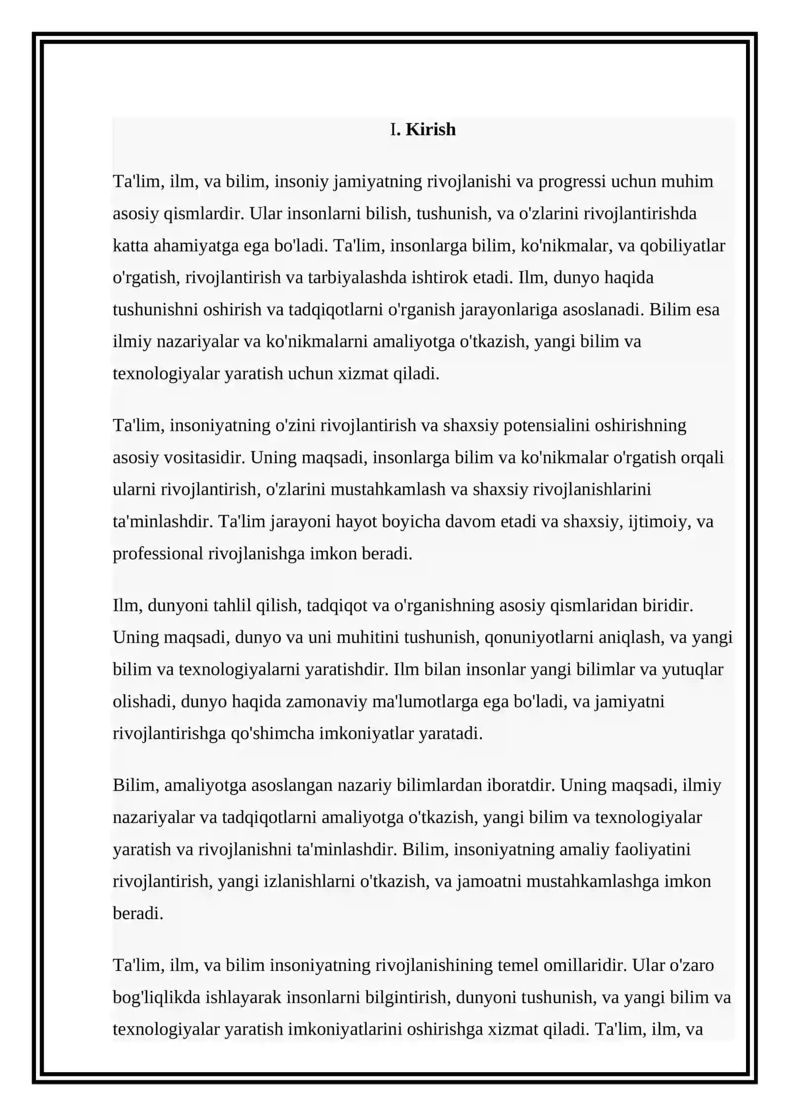MAVZU: Ta`lim,ilm,bilim haqida tushuncha 3