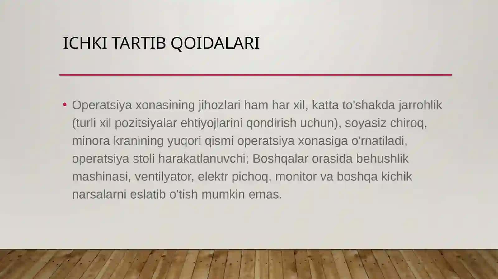 tibbbiyot kasbiga kirish/Xirurgiya va reanimatsiya xonasi 3