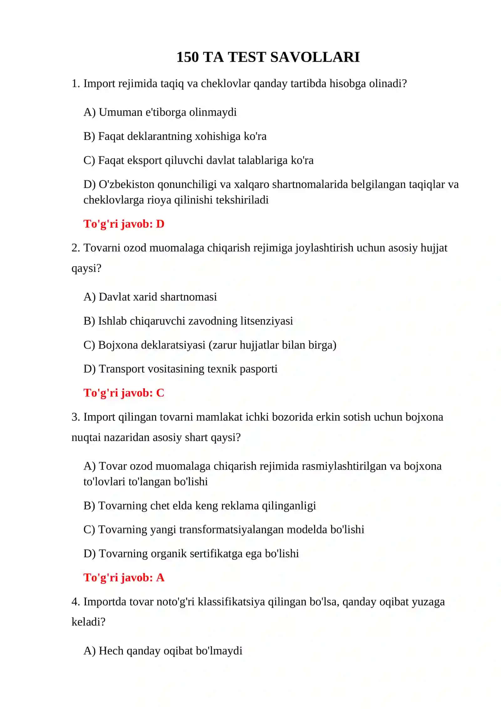 EKSPORT BOJXONA TESTLARI 3