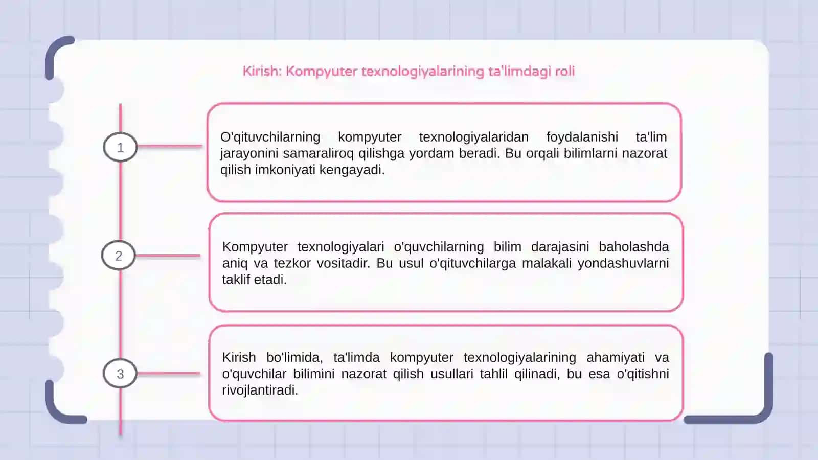 O'qituvchining kompyuter texnologiyalari asosida o'quvchilar bilimini nazorat qilishi 3