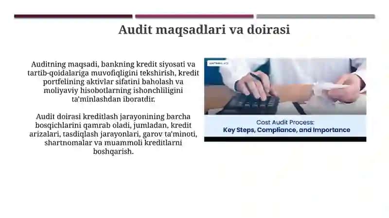 Kredit operatsiyalarini rasmiylashtirish va hisobga olish auditi 3