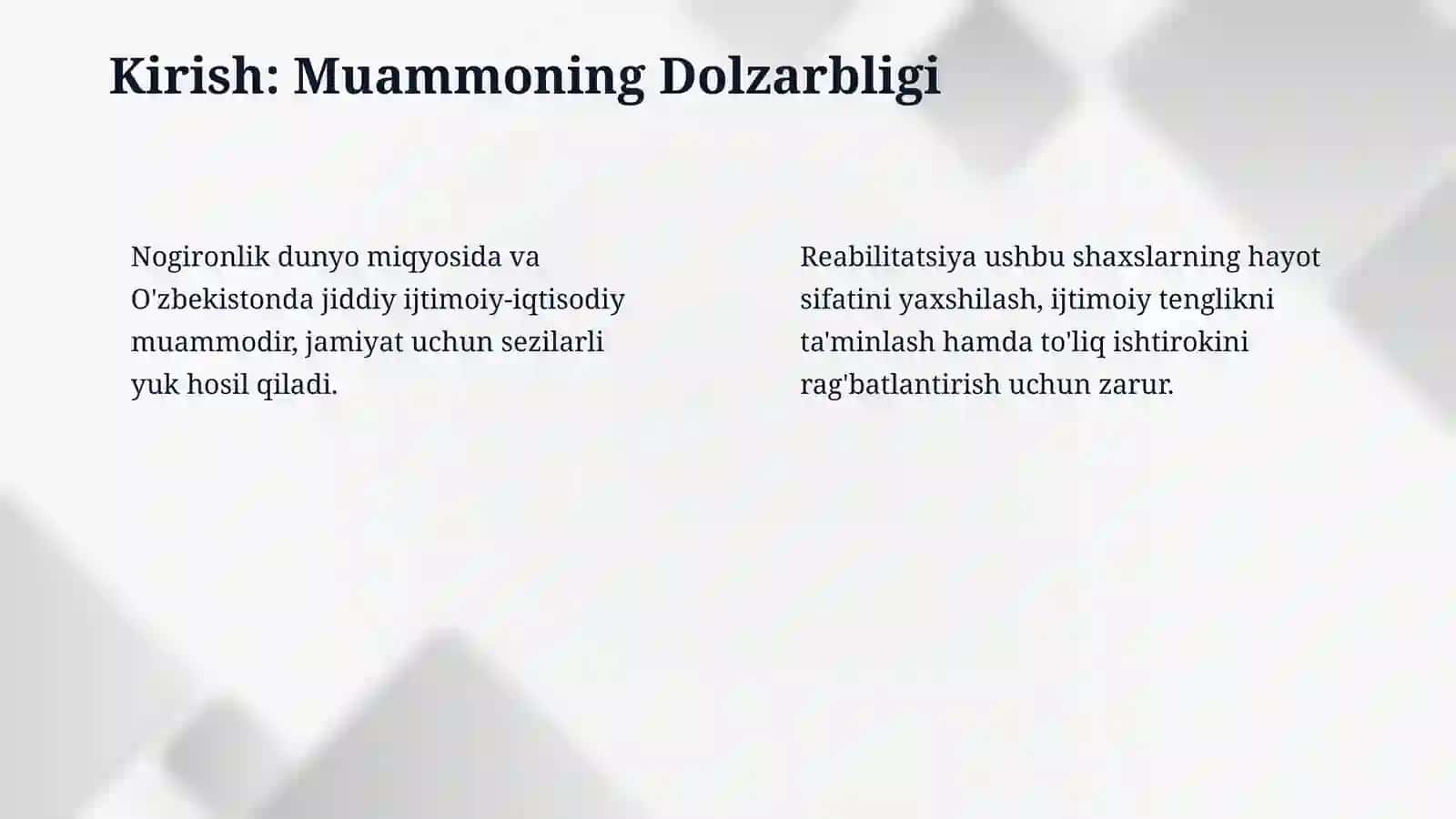 Nogironligi bo‘lgan shaxslarni tibbiy-ijtimoiy reabilitatsiya qilish 3