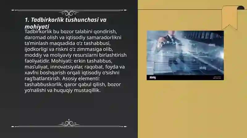 TADBIRKORLIK FAOLIYATI UNING ASOSIY BELGILARI, SHAKLLARI VA TAMOYILLARI 3