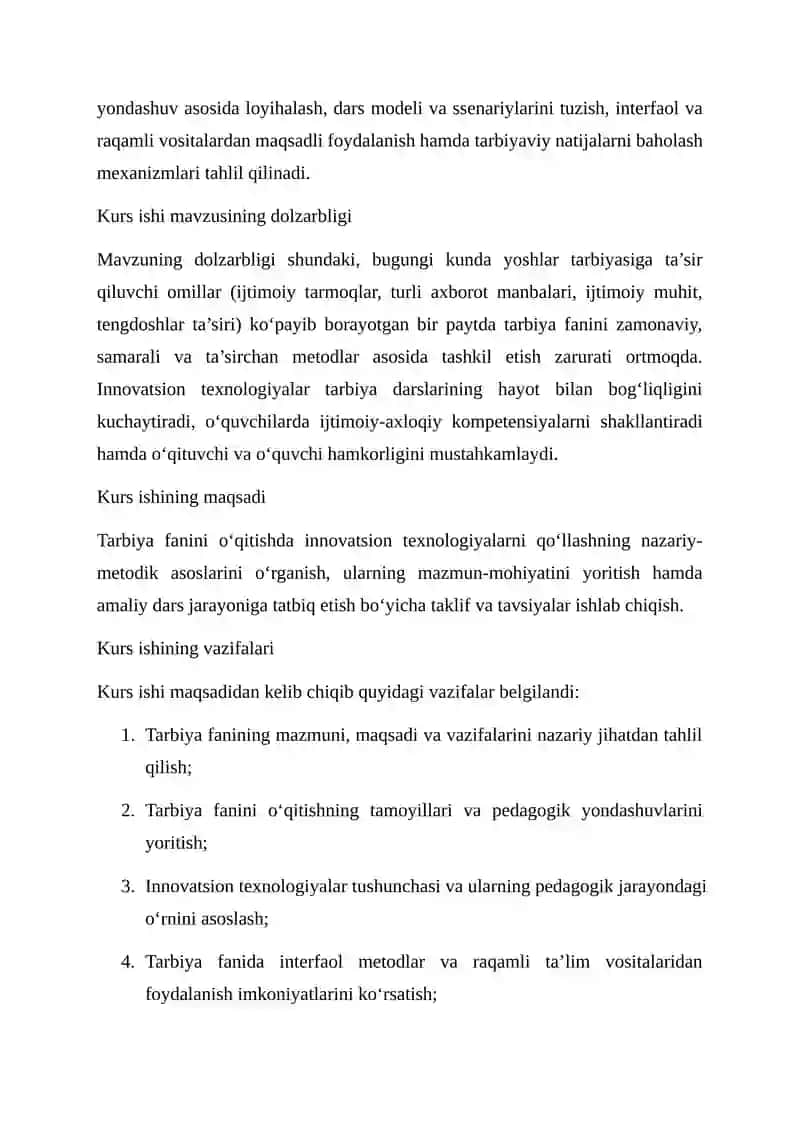 Tarbiya fanini o‘qitishda innovatsion texnologiyalar va ularning mazmun-mohiyati 3