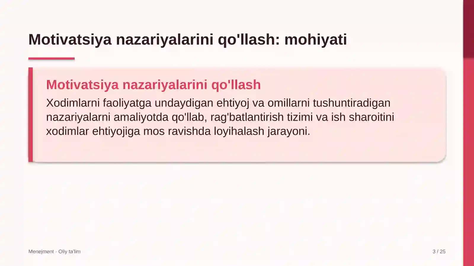 Chegara qo'shinlarida motivatsiya nazariyalarini qo'llash 3