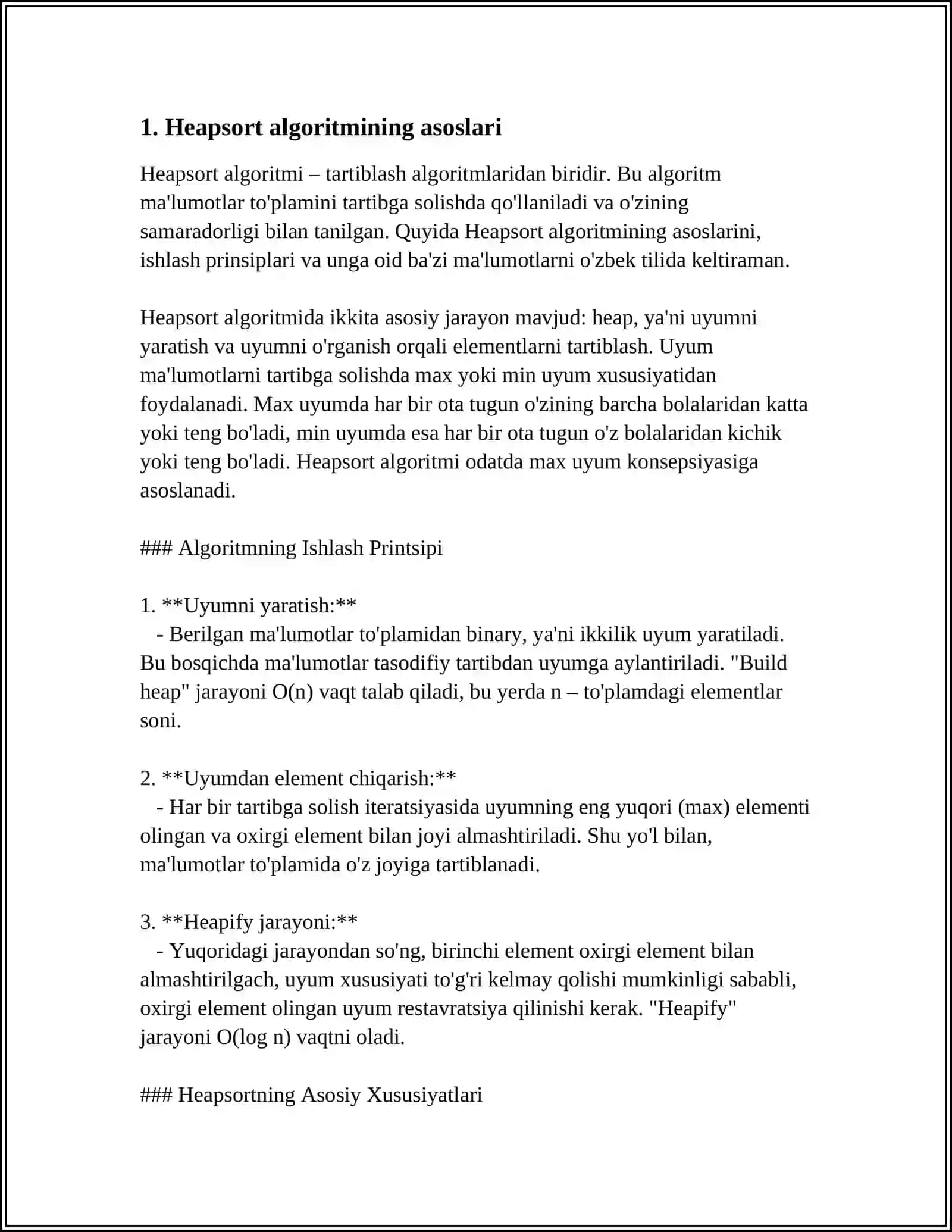 HEAP-SORT ALGORITMI 3