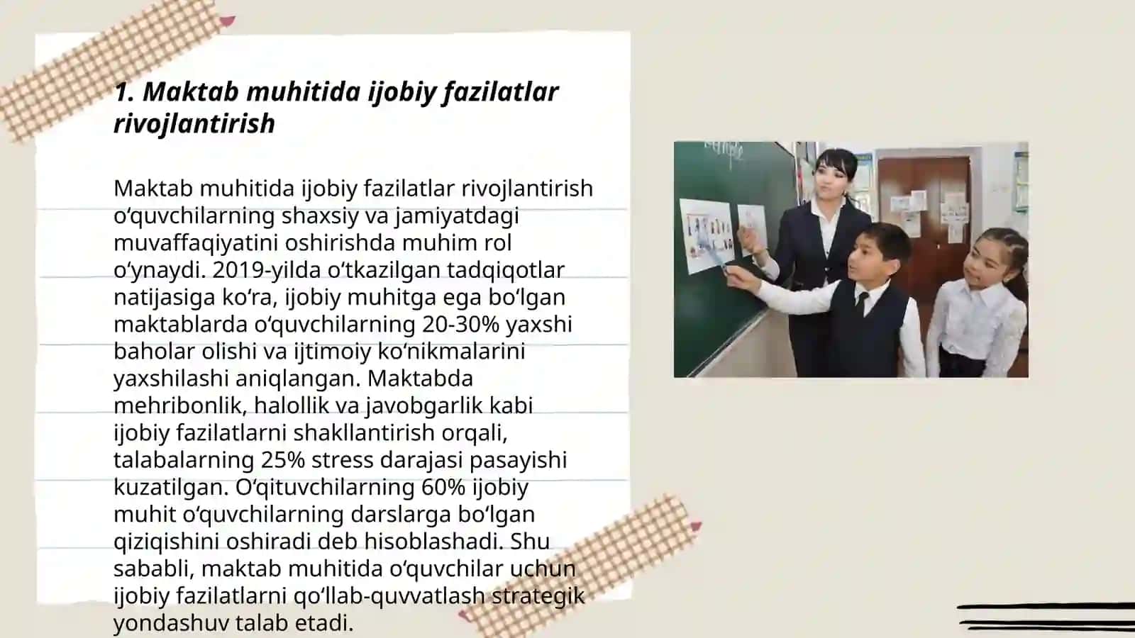 Maktab muhitida ijobiy fazilatlar rivojlantirish 3
