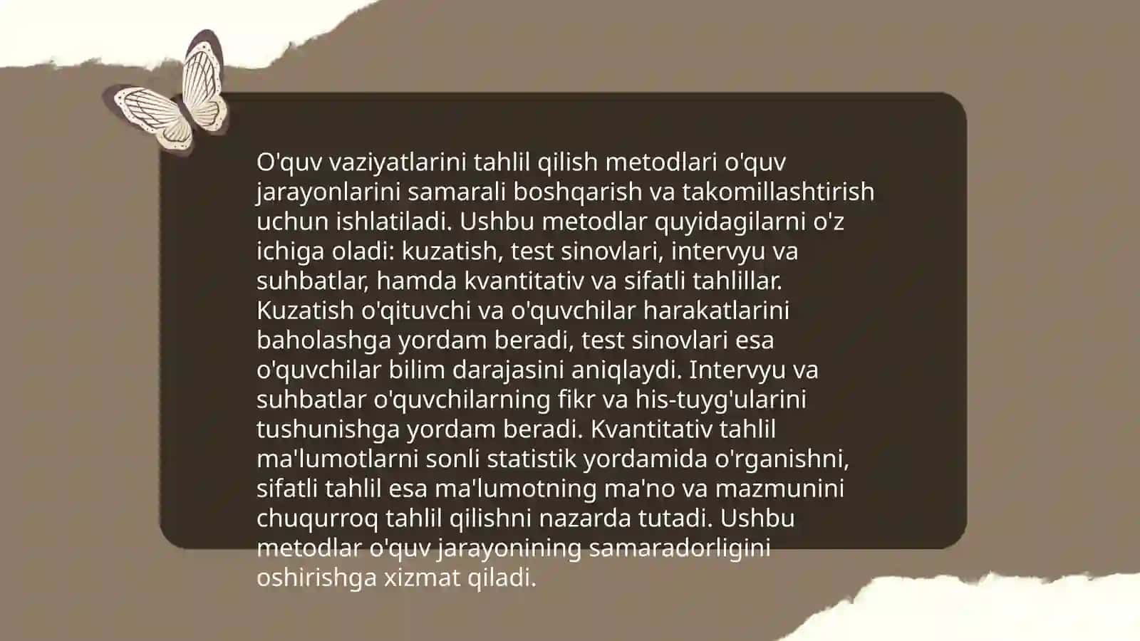 O'quv vaziyatlari tahlil qilish metodi 3