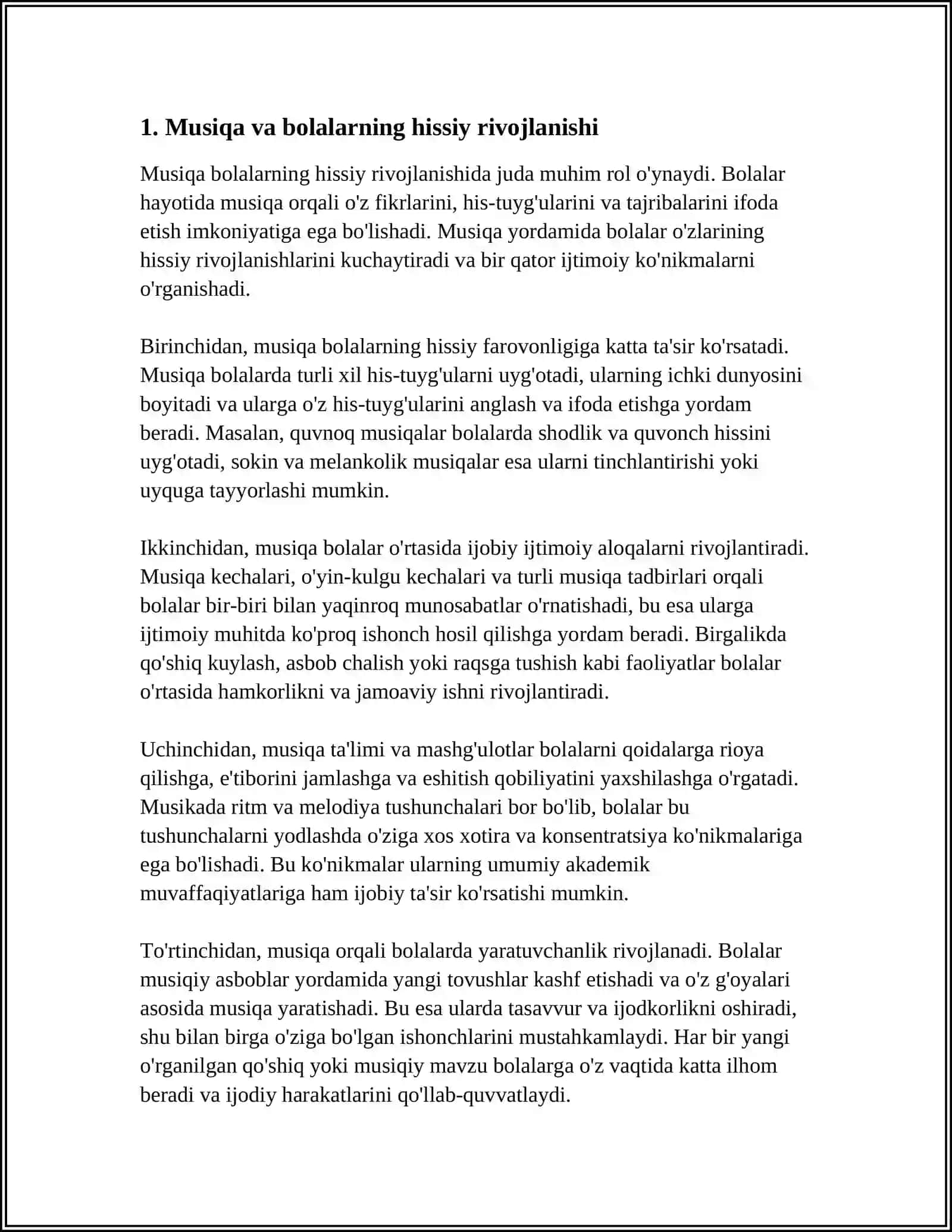 BOLALAR HAYOTIDA MUSIQANI ORNI VA ROLI.OYIN KULGU KECHALARI 3