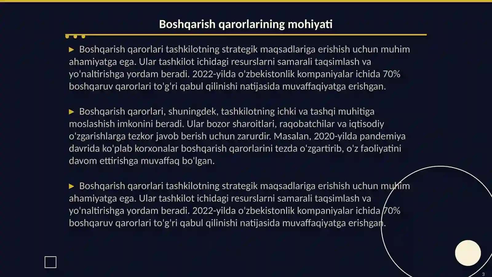 Boshqarish qarorlarini bajarilishini tashkil etish va amalga oshirish jarayonlari 3