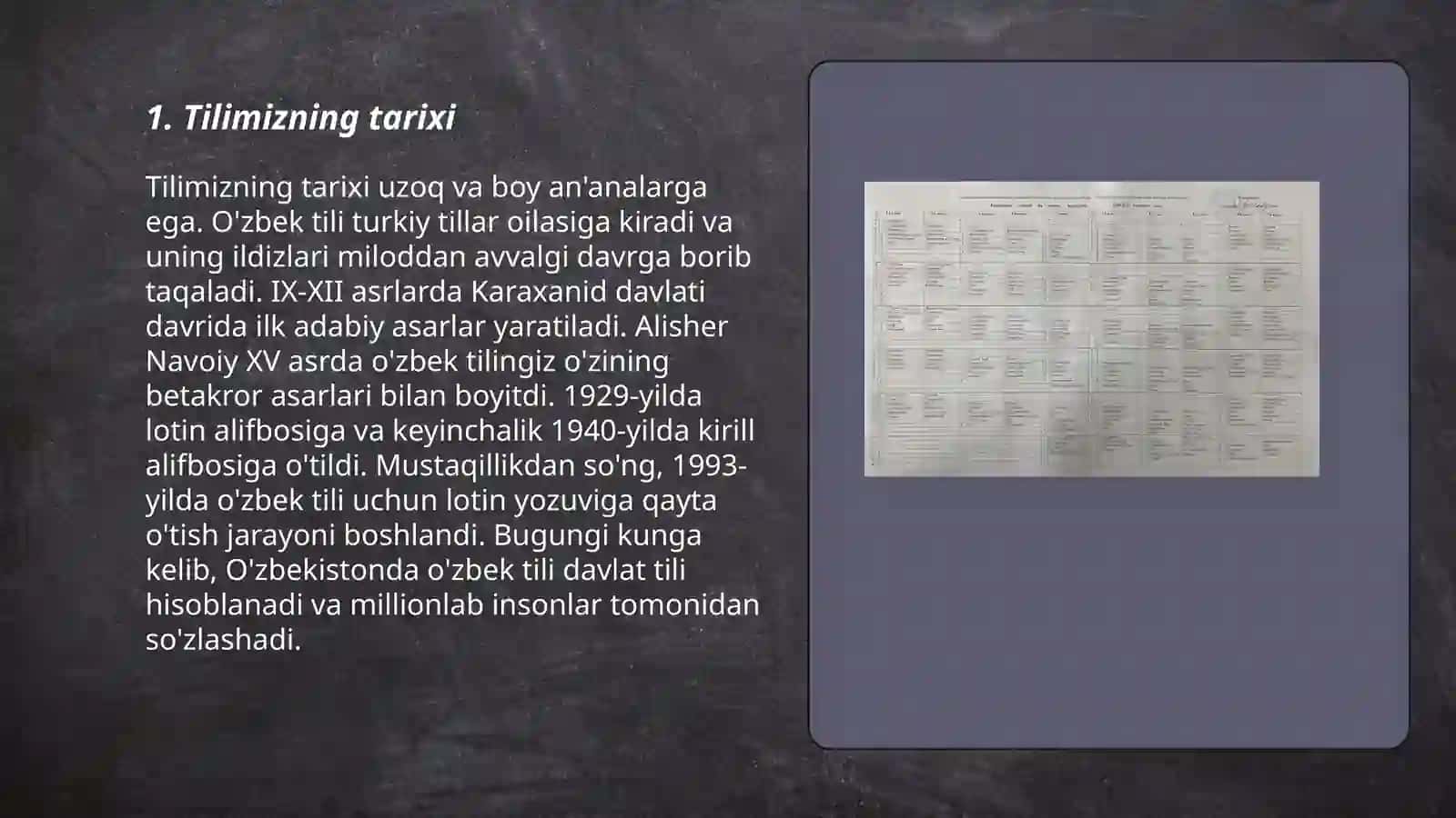 Tilimiz 1, Tilimiz 2, Tilimizning adabiyligi 3