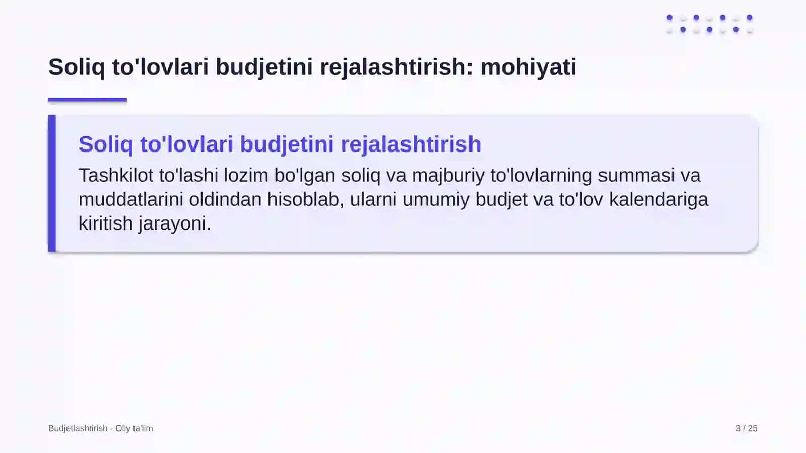 Davlat xizmatlari markazlarida soliq to'lovlari budjetini rejalashtirish 3