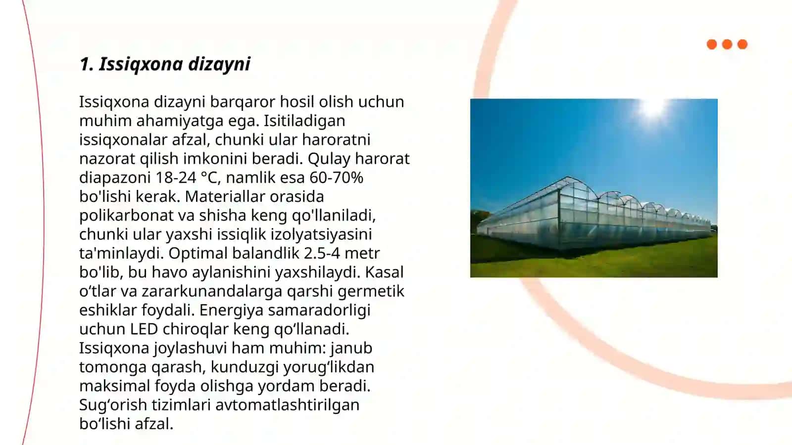 Issiqxonalar tashkil qilish 3