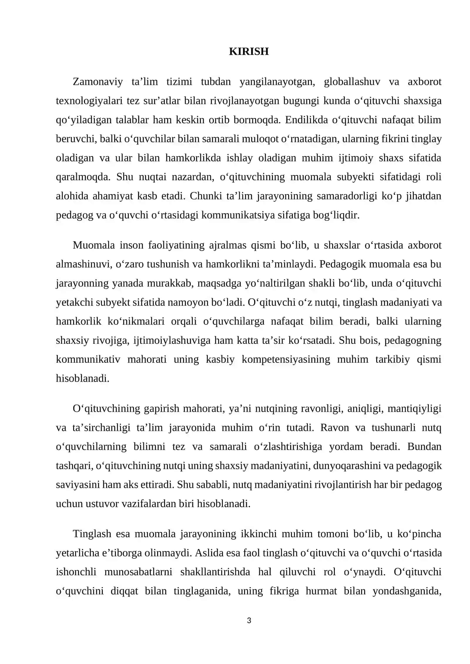 O‘qituvchi - muomala subyekti sifatida. Gapirish, tinglash va hamkorlik qilish mahorati 3