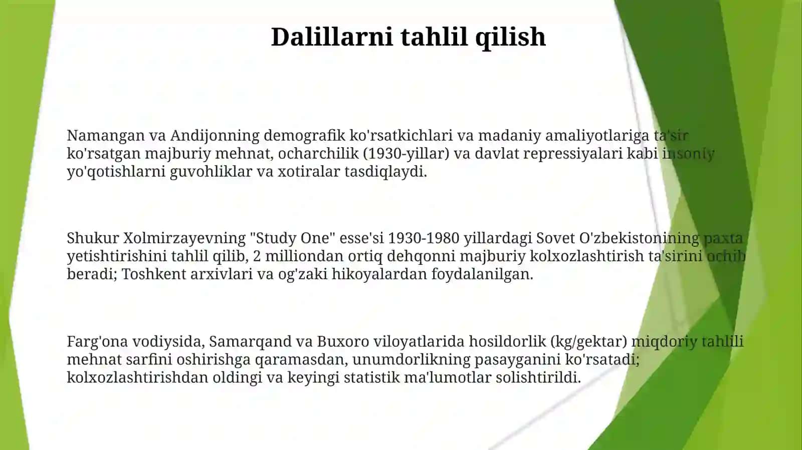 Shukur Xolmirzayevning "Study One" esse'si 3