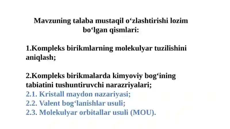 Kompleks birikmalar 3