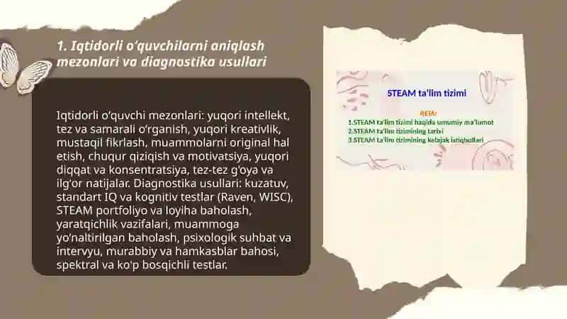 STEAM taʼlim (STEAM edukation) Iqtidorli oʻquvchilarni oʻqitish 3