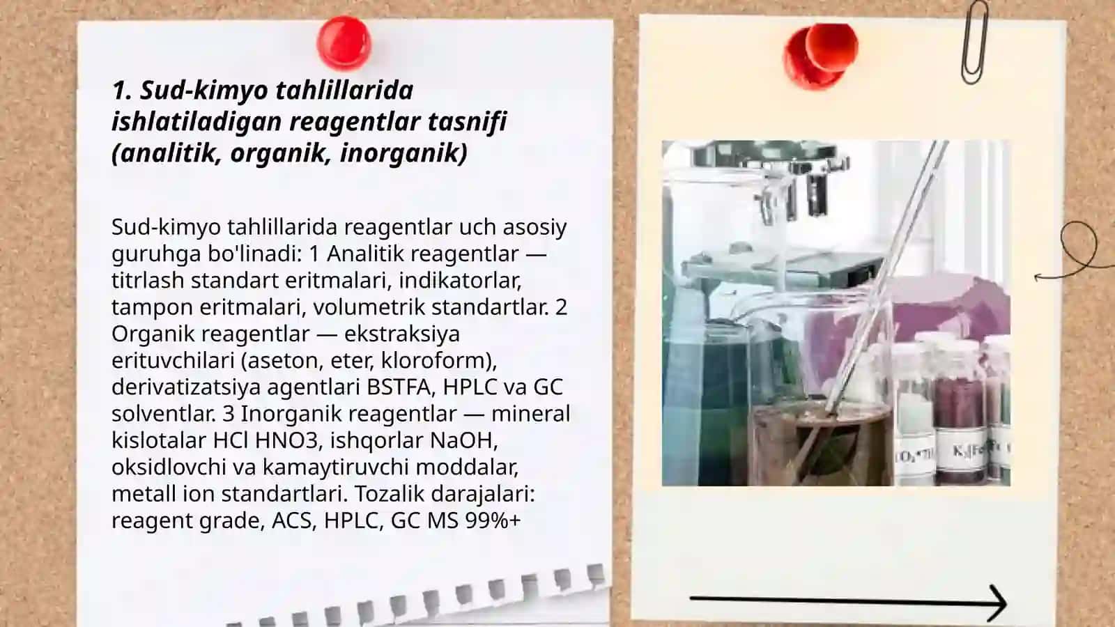 SUD-KIMYO TAHLILLARIDA ISHLATILADIGAN REAKTIVLAR YA ULAR TOZALIGINI TEKSHIRISH 3