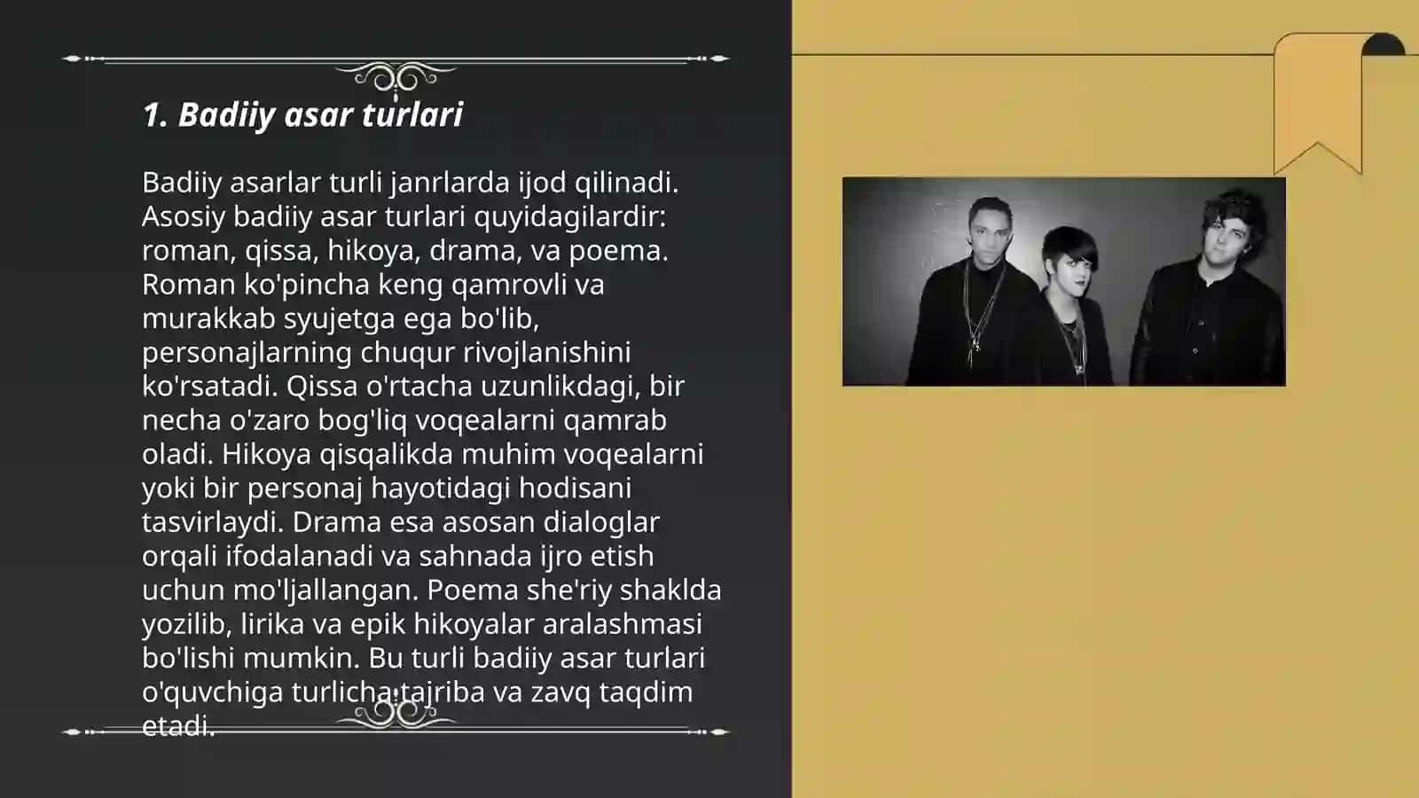 Badiiy asar turlari 3
