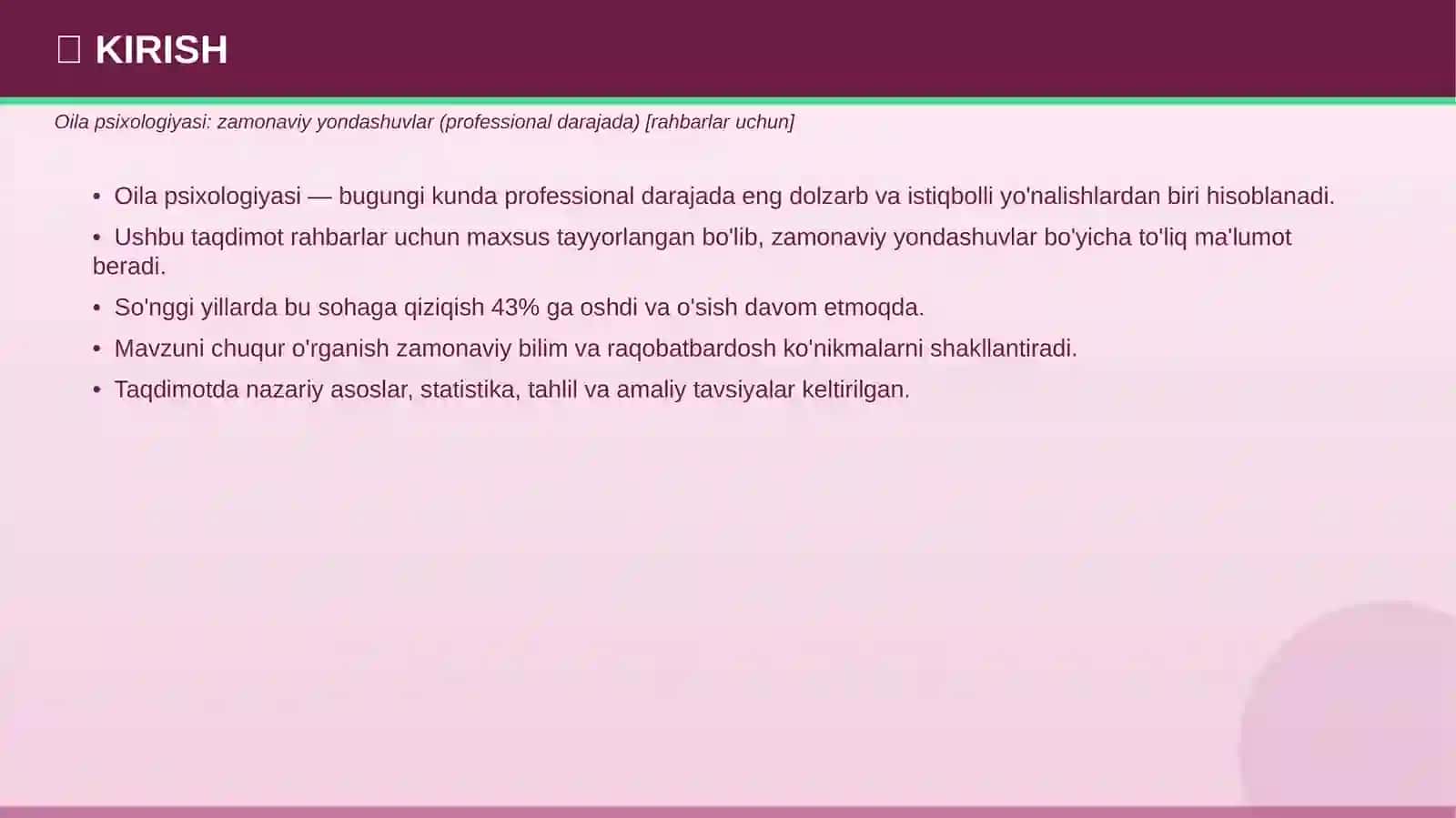 Oila Psixologiyasi: Zamonaviy yondashuvlar 3