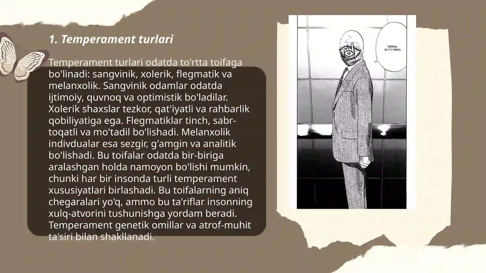 SHaxsning individual xususiyatlari. Tempramentlar 3