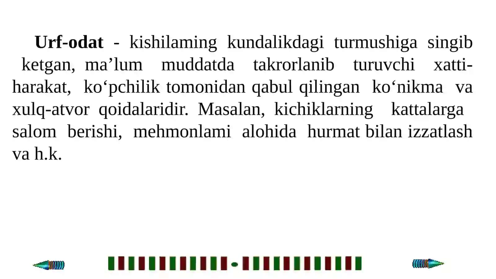 Xalq pedagogikasida milliy urf-odatlar, an’analar, udumlar va marosimlarning tarbiya vositasi sifatidagi o’rni 3