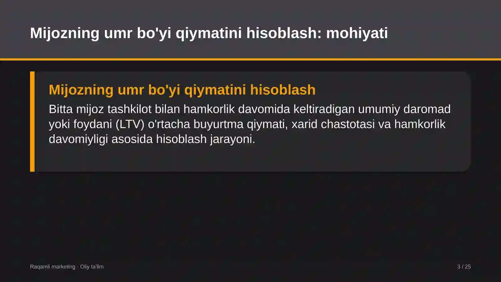 sport jurnalistikasida mijozning umr bo'yi qiymatini hisoblash 7940 3