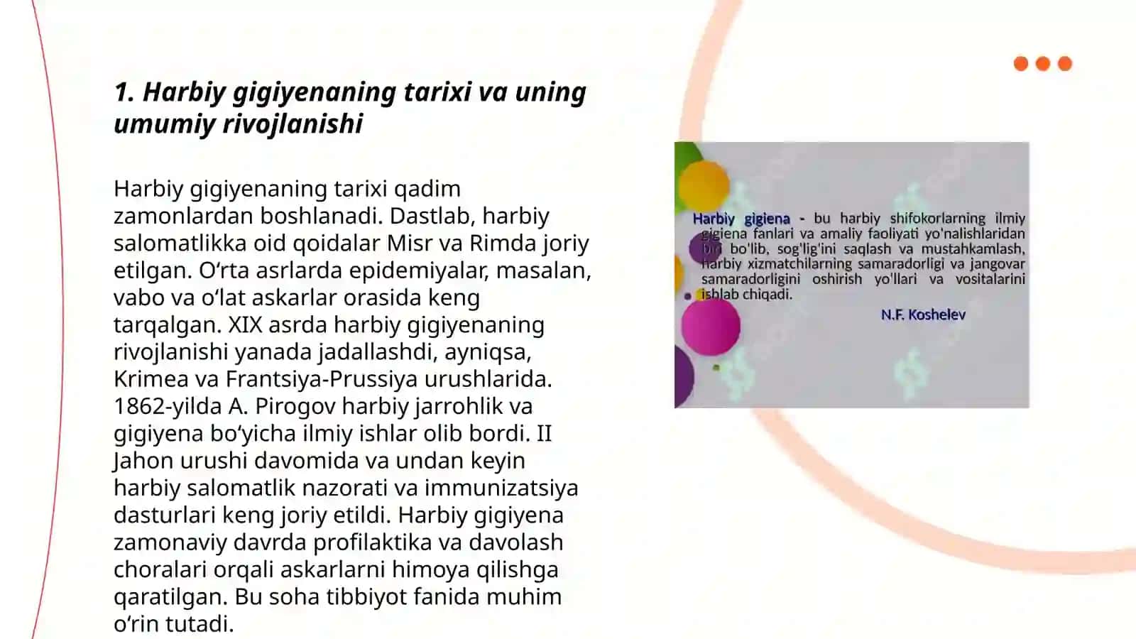 Harbiy gigiyenaning rivojlanish tarixi O'zbekiston Respublikasida 3
