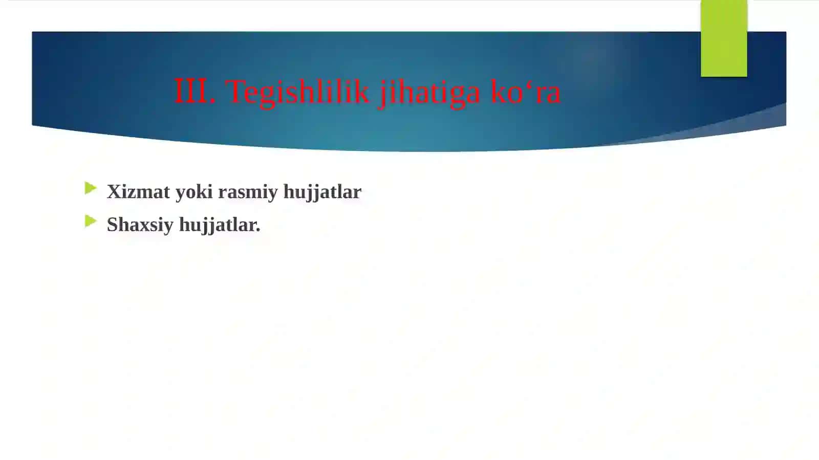 Hujjatlar  tuzilish  oʻrniga  koʻra 3