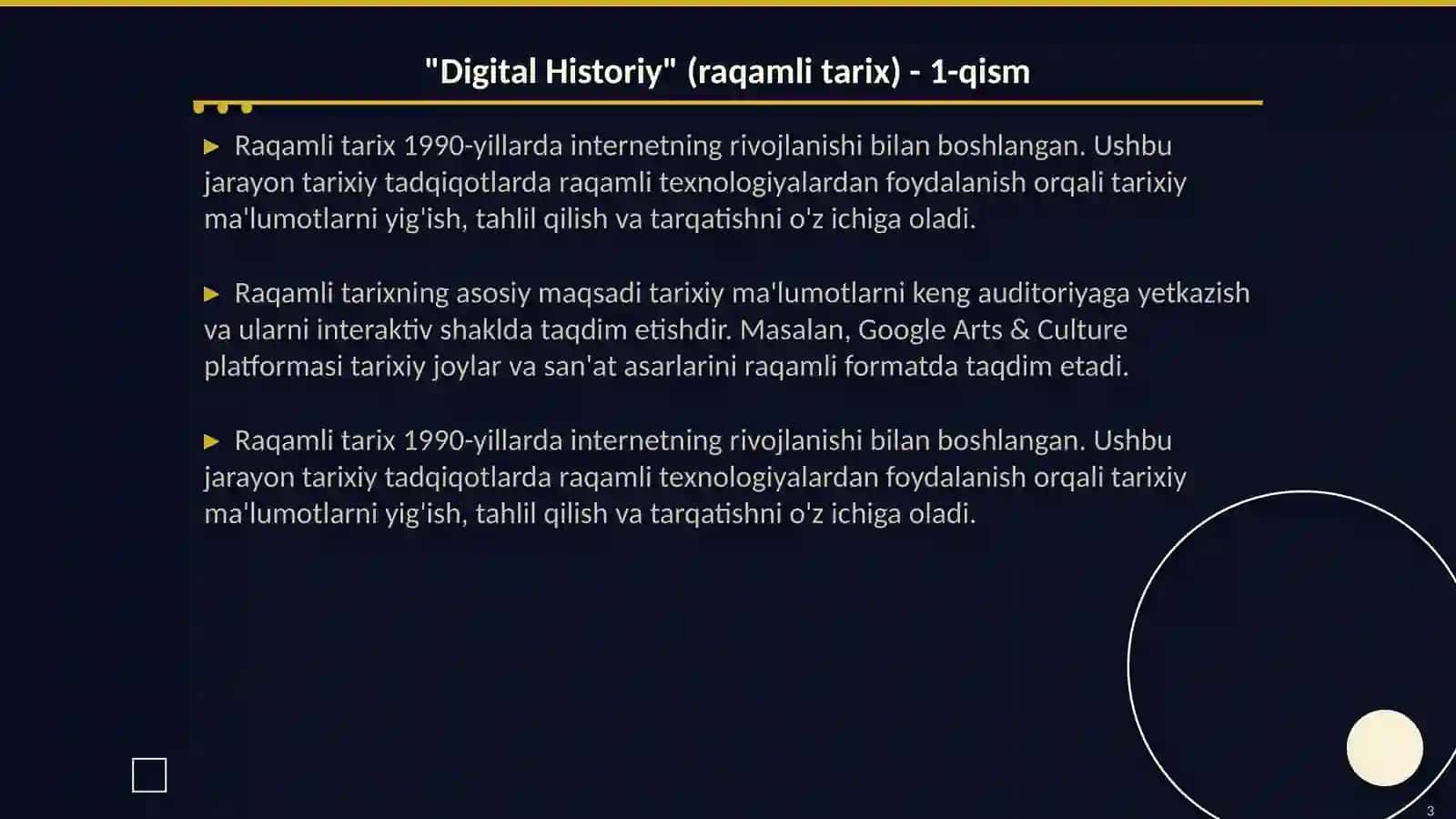 "Digital Historiy" (raqamli tarix) 3