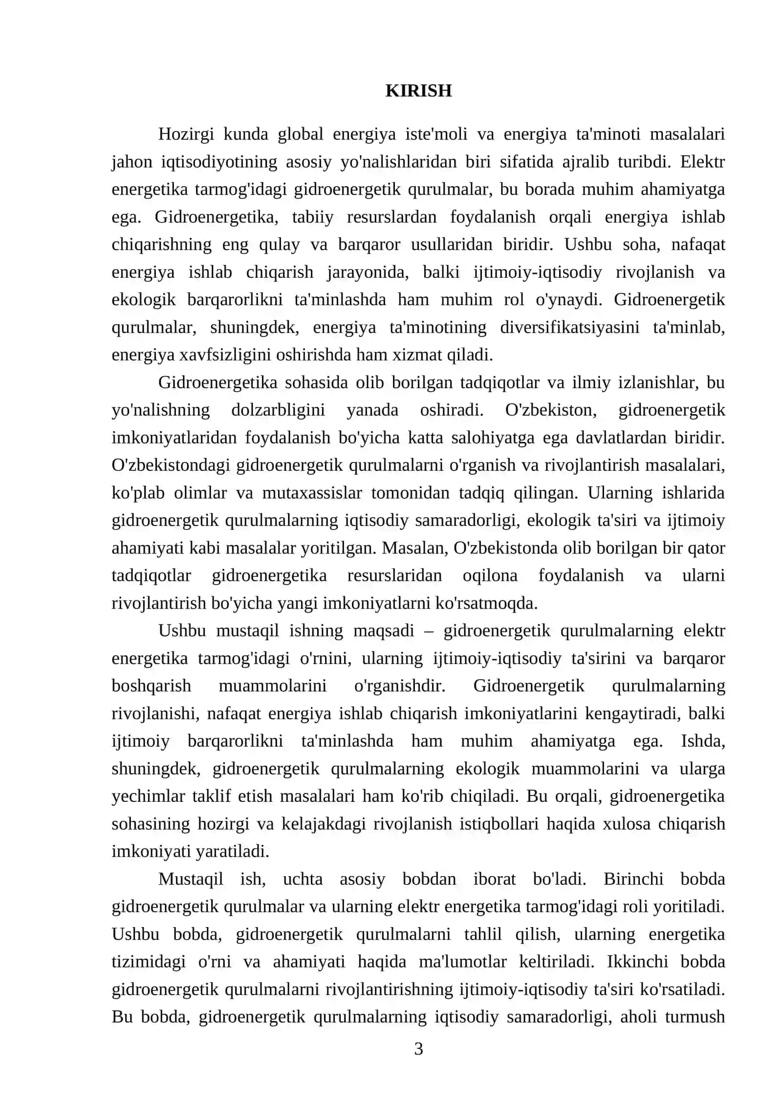 Elektr energetika tarmogida gidroenergetik qurulmalar oʻrni 3