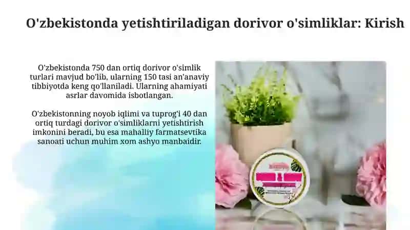 O'zbekistonda yetishtiriladigan dorivor o'simliklar 3