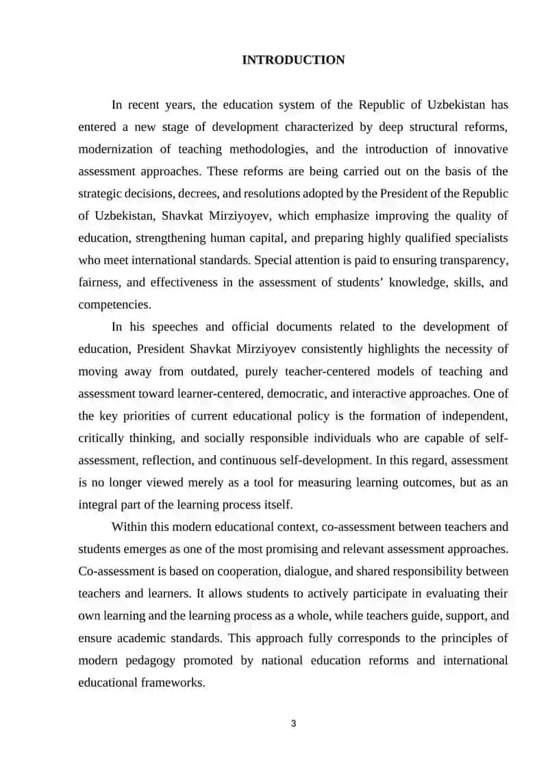 Cоurse work on Co-assessment between teachers and students 3