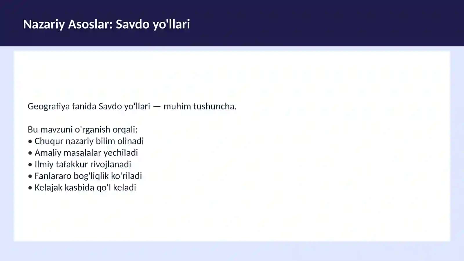 Transport geografiyasi dars ishlanma 3