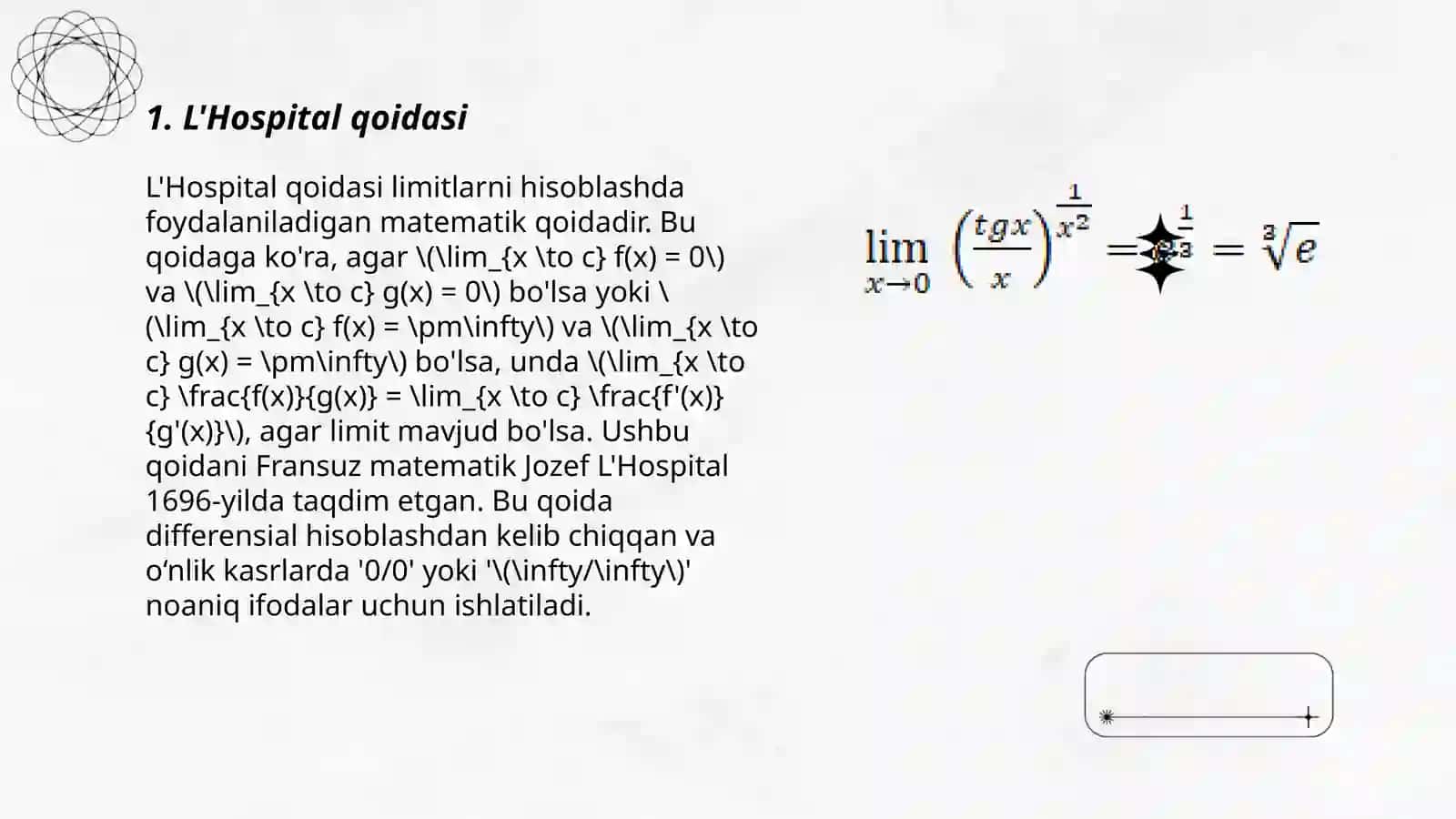 Lopitalning 2-qoidasi 3