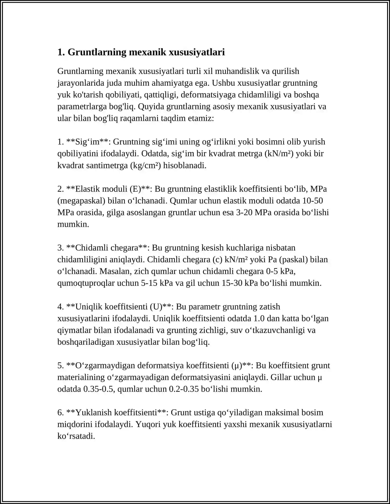 GRUNTLARNI MUHANDIS-GEOLOGIK TASNIFLASHDAGI ASOSIY BELGILAR VA ULAR 3