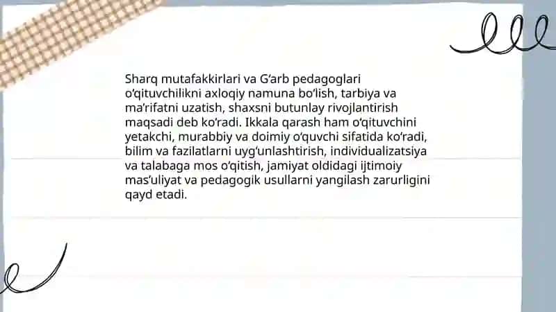 Sharq mutafakkirlari va G‘arb pedagoglari o‘qituvchilik kasbi haqida 3