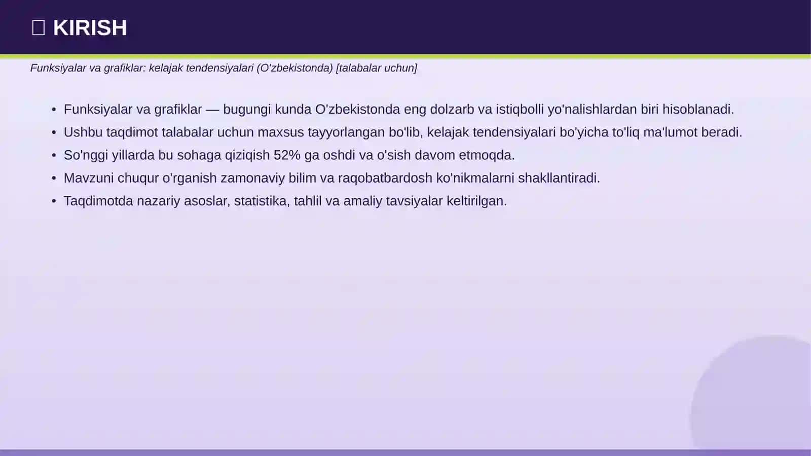 Funksiyalar va grafiklar: kelajak tendensiyalari (O'zbekistonda) [talabalar uchun] 3