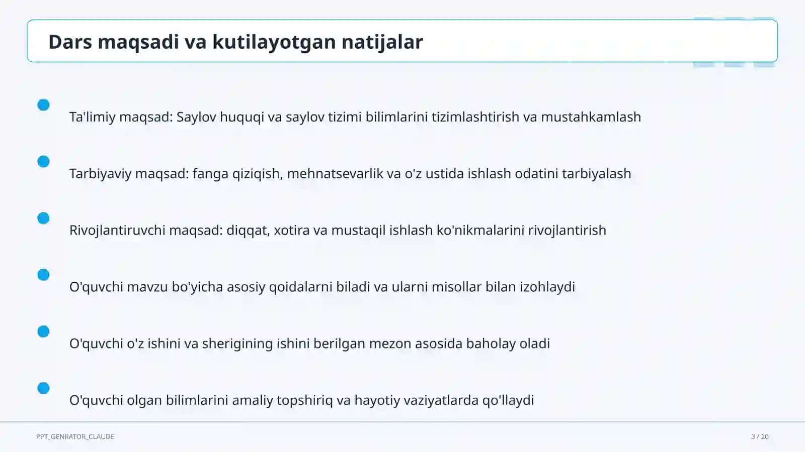 Saylov huquqi va saylov tizimi (10-sinf) 3