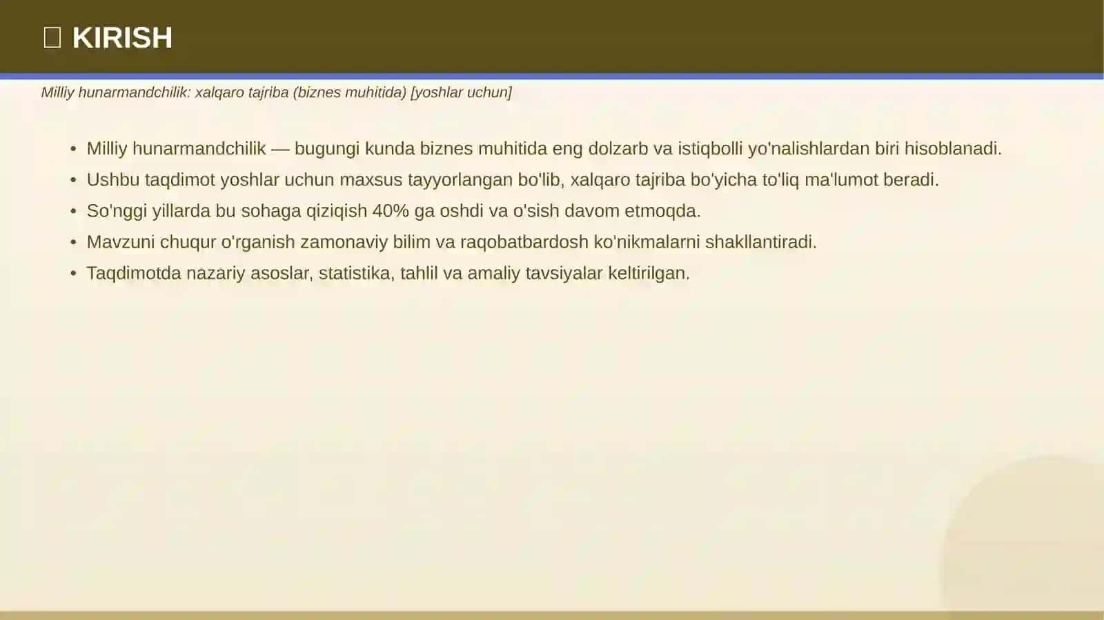 MILLIY HUNARMANDCHILIK 3