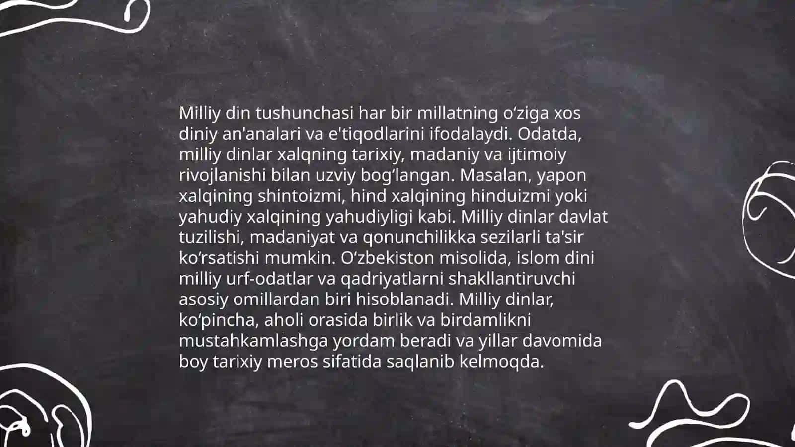 Milliy dinlar 3