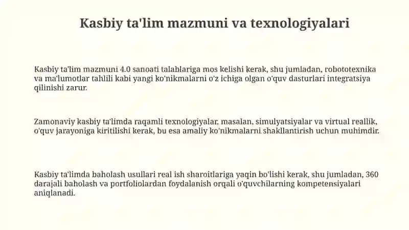 Kasbiy ta'lim mazmuni va texnologiyalari 3