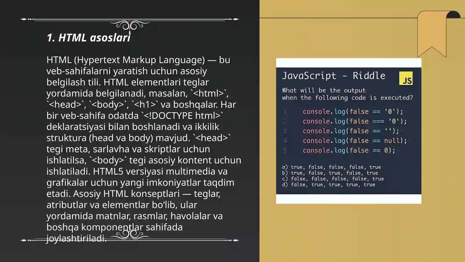 Web dasturlash: HTML,CSS va JavaScript 3