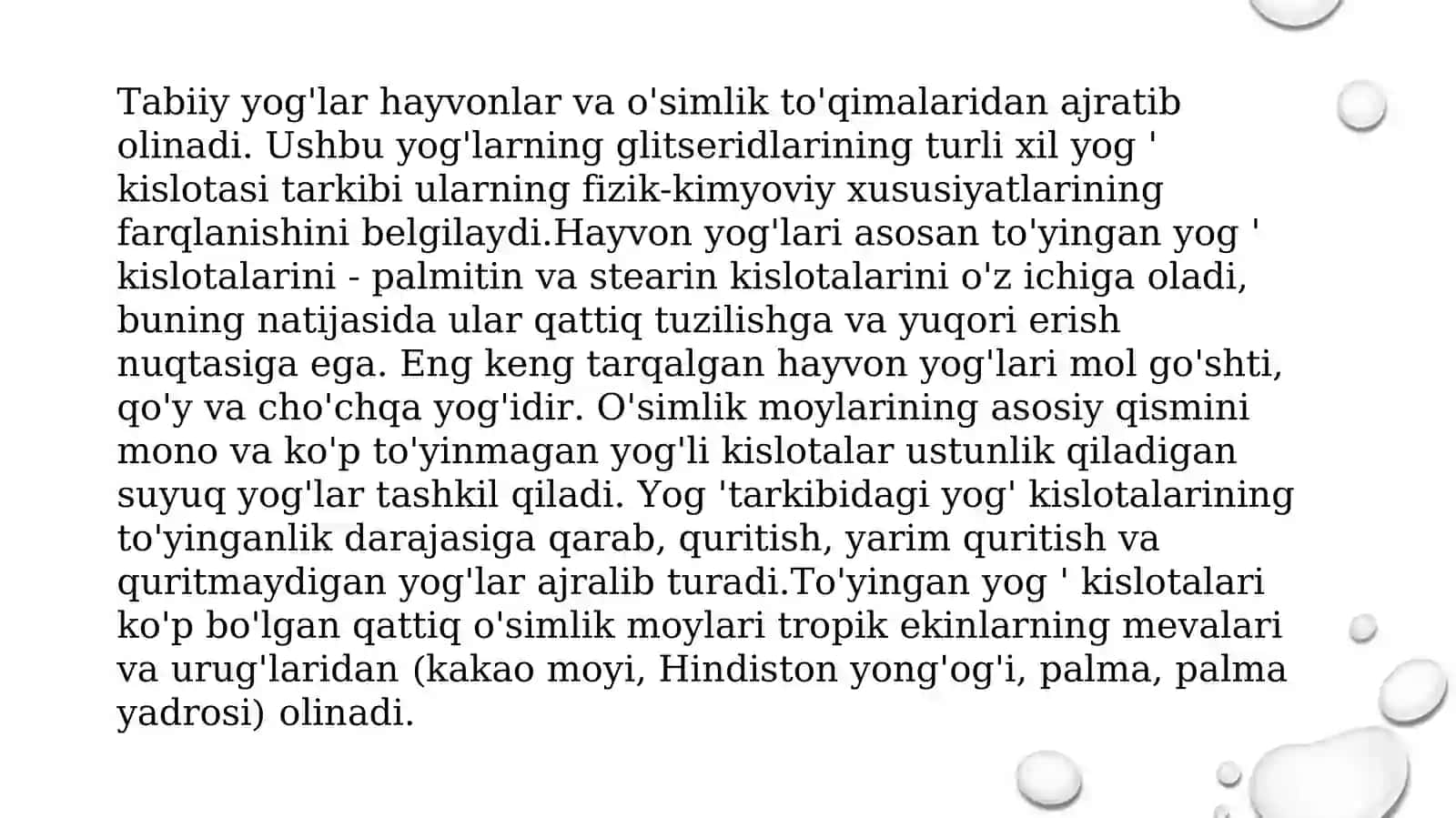 YOG’ VA MOYLARNI TAHLIL QILISHUSULLARI 3