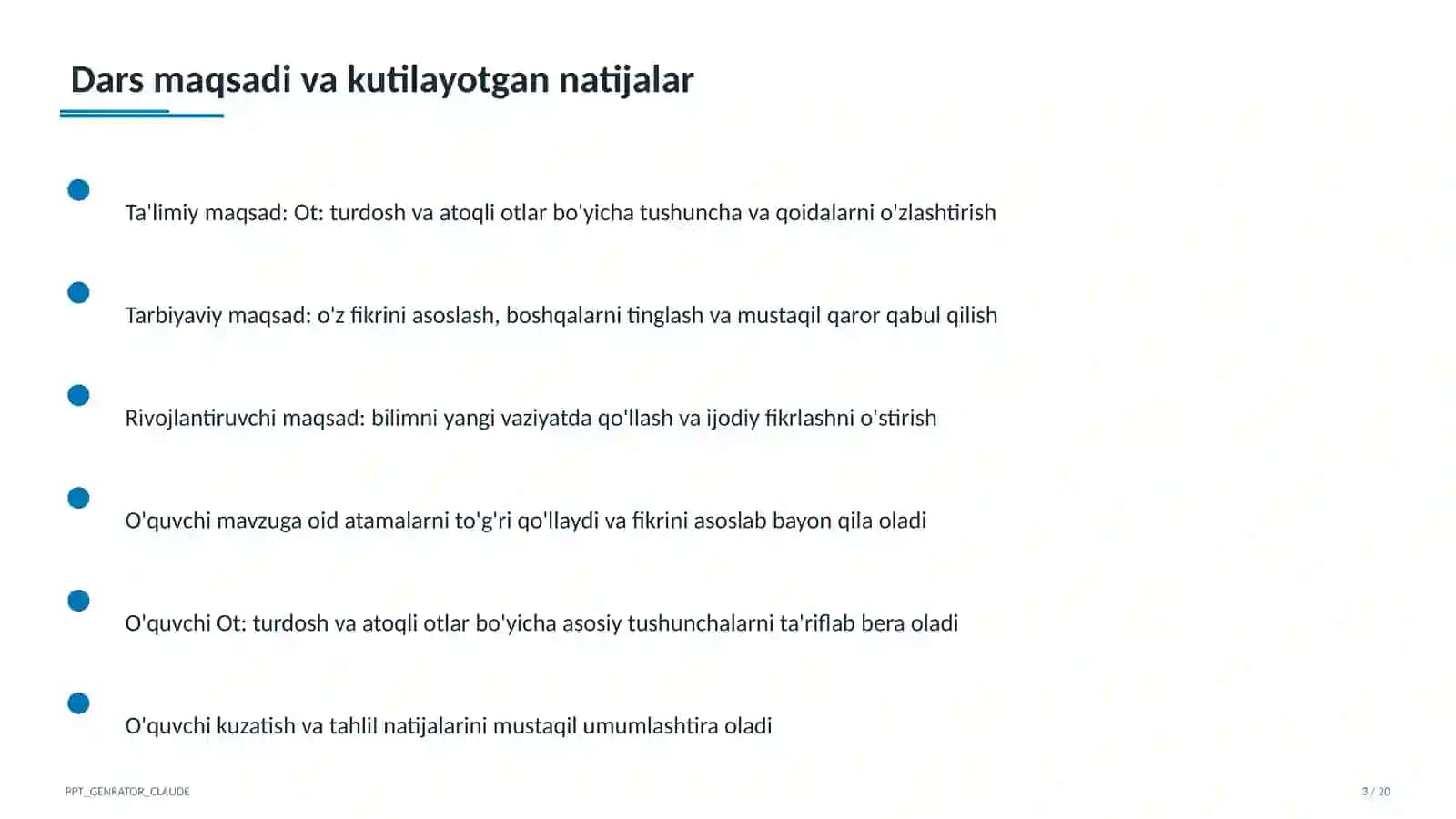 Ot: turdosh va atoqli otlar (6-sinf) 3
