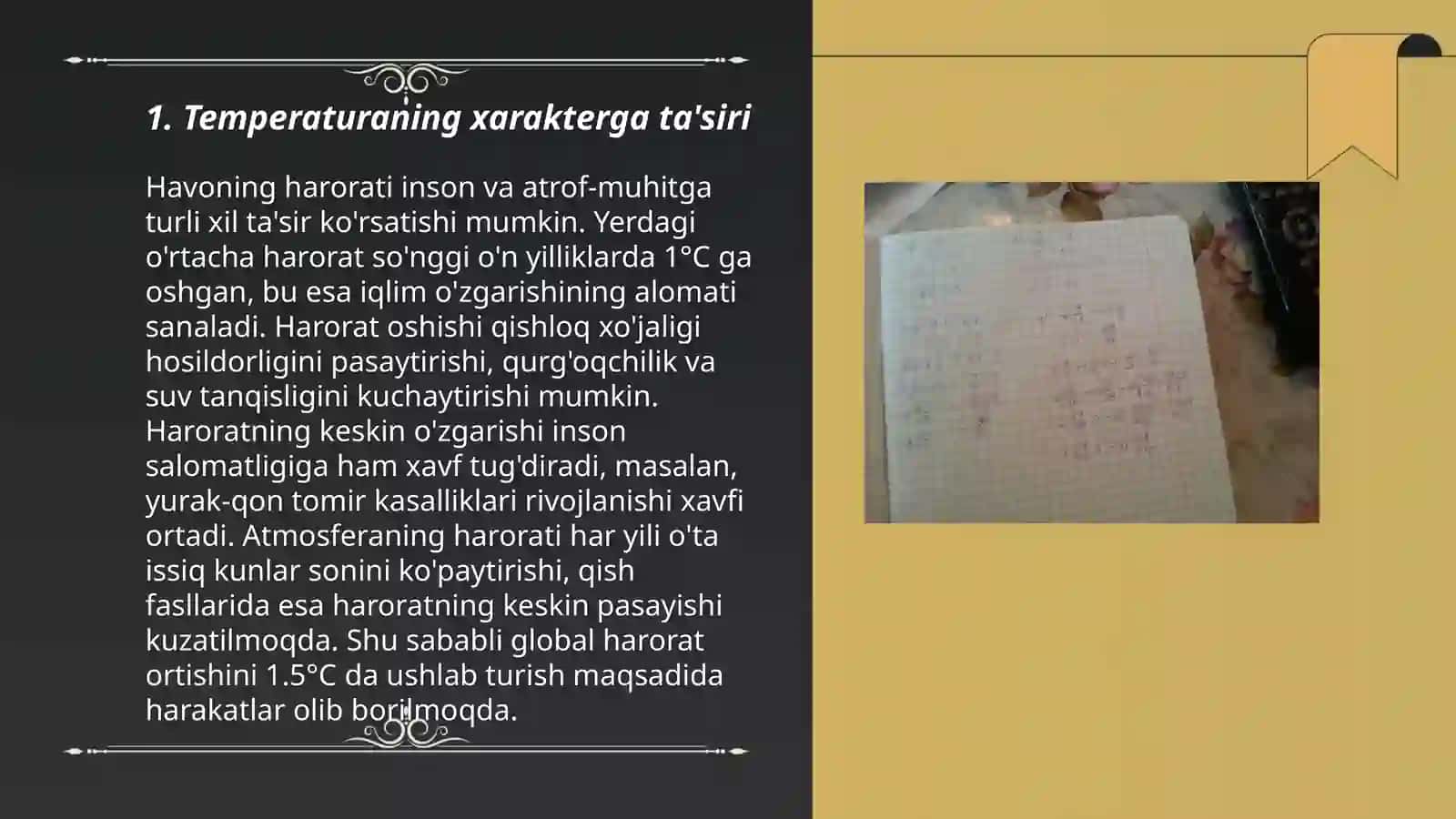 Temperaturing xarakterga ta'siri 3