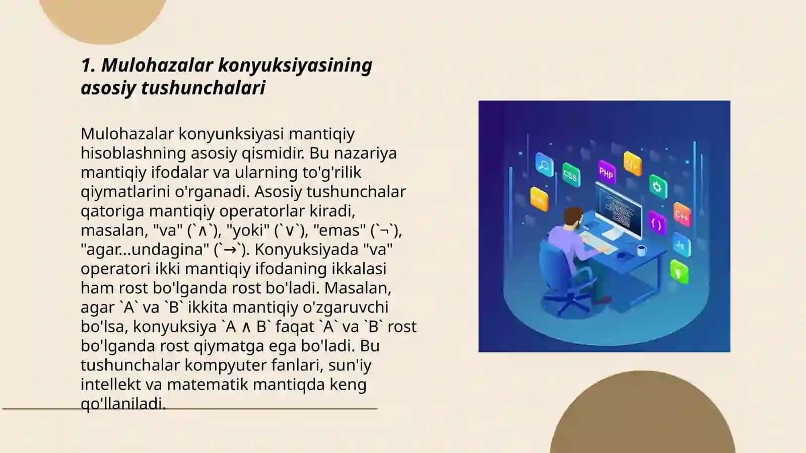 Mulohazalar konyuksiyasi va dezyunksyasi 3
